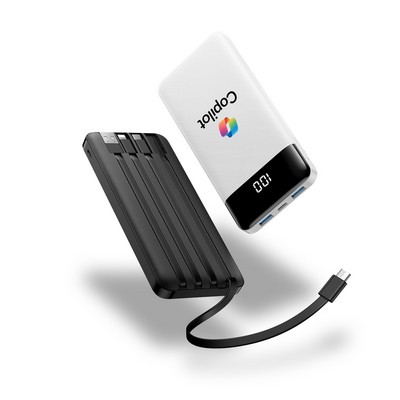 Axiom, Slim 10,000mAh Power Bank with Built-In Cables